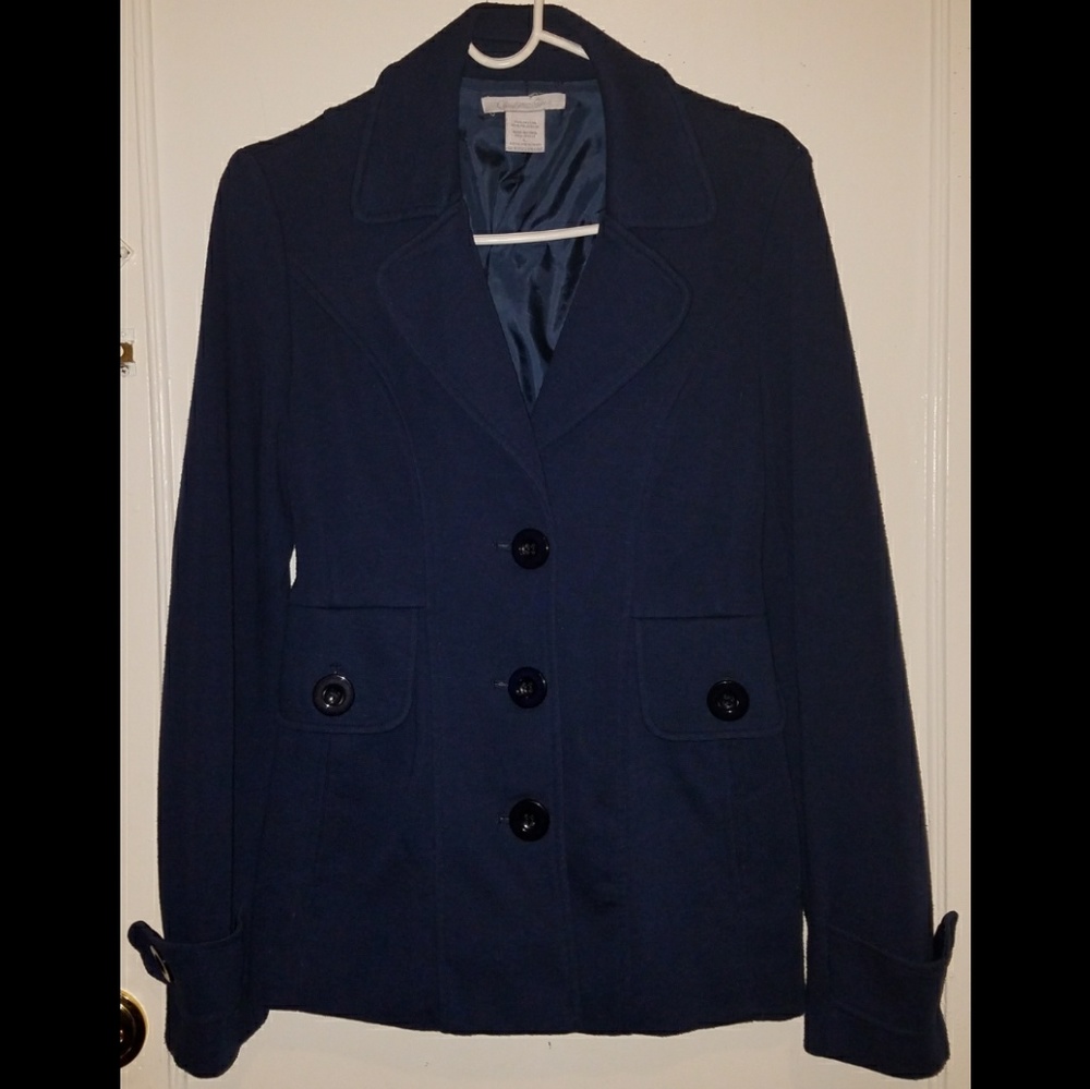 Charlotte Russe Navy Peacoat Knit w/ Woven Lining